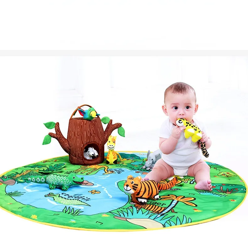 0-1-3 Years Baby Early Education 3D Cloth Book Happy Game Blanket Fun Dolls