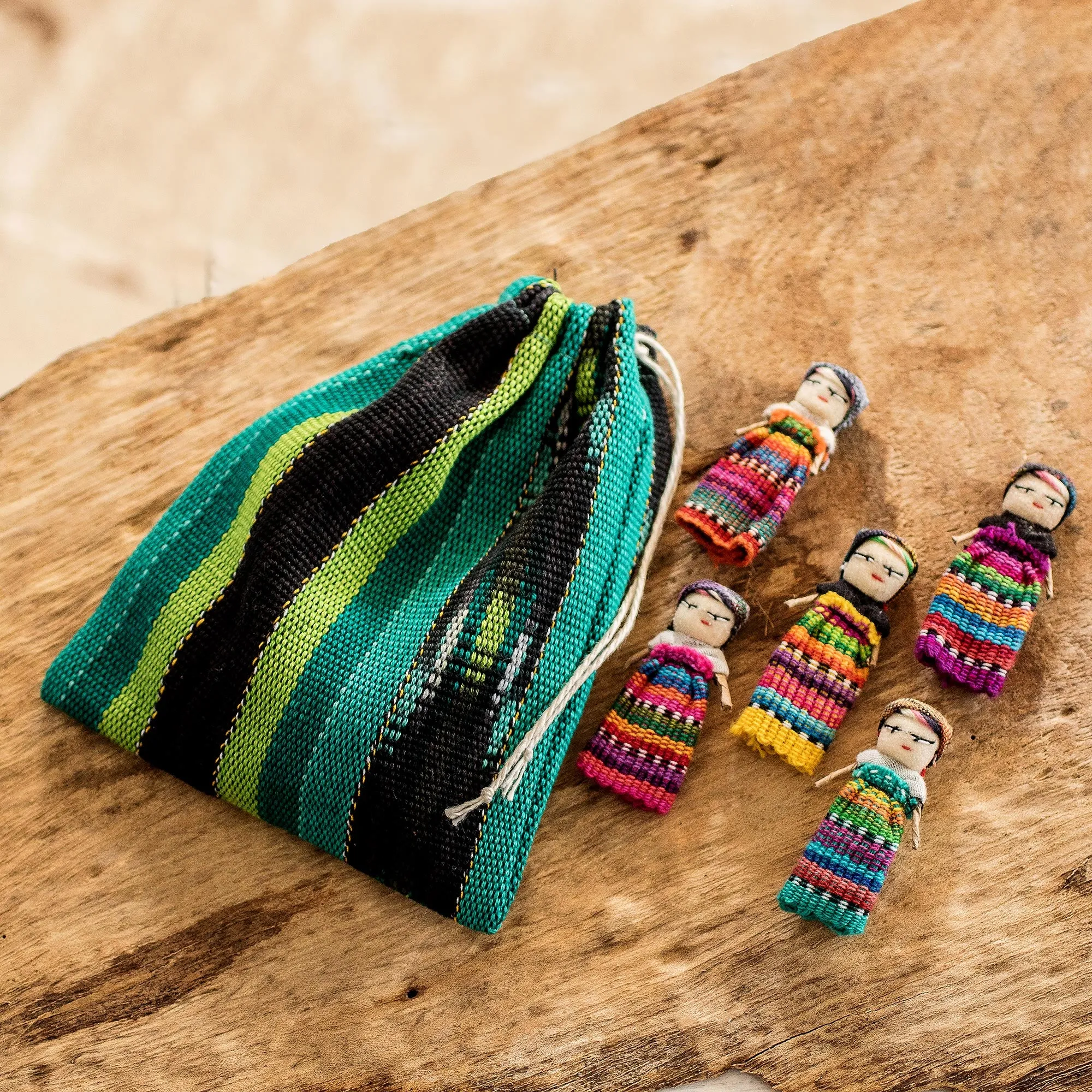 12 Guatemala Handcrafted Cotton Worry Doll Figurines - A Dozen Friends | NOVICA