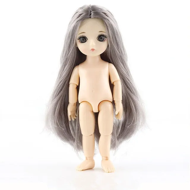 13 Moveable Jointed 15cm 1/8 Dolls Toys BJD Baby Doll Naked Nude Women Body Fashion Dolls Toy for Girls Gift Normal Skin