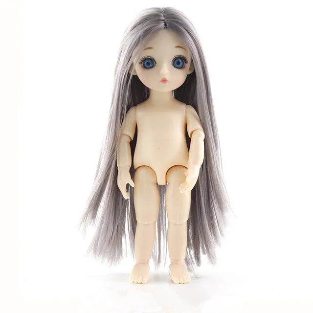 13 Moveable Jointed 15cm 1/8 Dolls Toys BJD Baby Doll Naked Nude Women Body Fashion Dolls Toy for Girls Gift Normal Skin