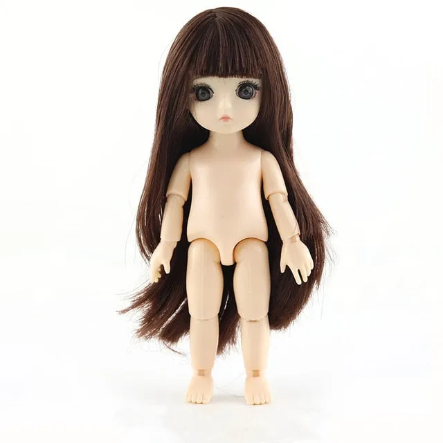 13 Moveable Jointed 15cm 1/8 Dolls Toys BJD Baby Doll Naked Nude Women Body Fashion Dolls Toy for Girls Gift Normal Skin