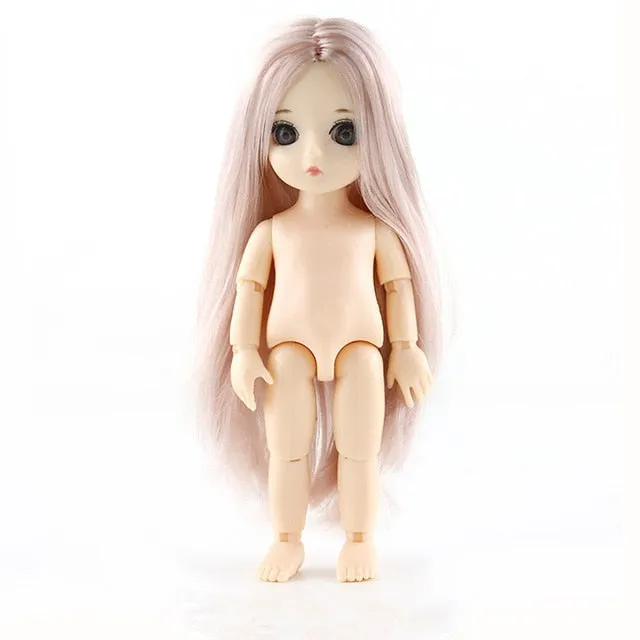 13 Moveable Jointed 15cm 1/8 Dolls Toys BJD Baby Doll Naked Nude Women Body Fashion Dolls Toy for Girls Gift Normal Skin