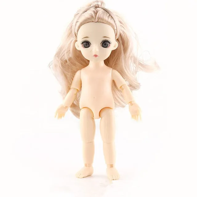 13 Moveable Jointed 15cm 1/8 Dolls Toys BJD Baby Doll Naked Nude Women Body Fashion Dolls Toy for Girls Gift Normal Skin