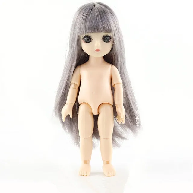 13 Moveable Jointed 15cm 1/8 Dolls Toys BJD Baby Doll Naked Nude Women Body Fashion Dolls Toy for Girls Gift Normal Skin