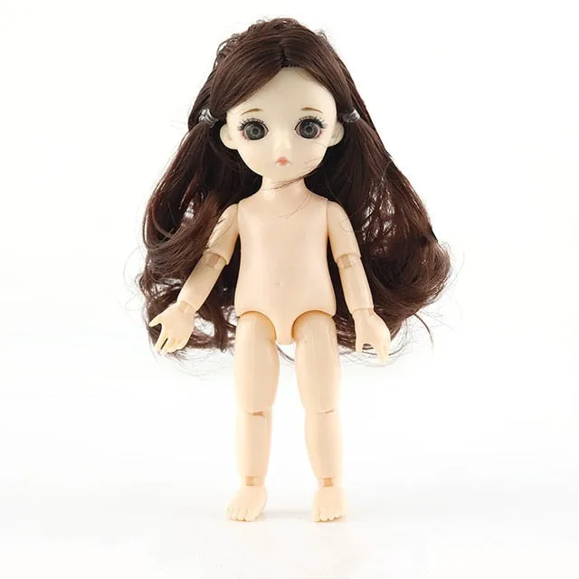 13 Moveable Jointed 15cm 1/8 Dolls Toys BJD Baby Doll Naked Nude Women Body Fashion Dolls Toy for Girls Gift Normal Skin