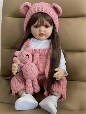 22" Realistic baby Girls Doll Cherished Companions with Crochet Outfit