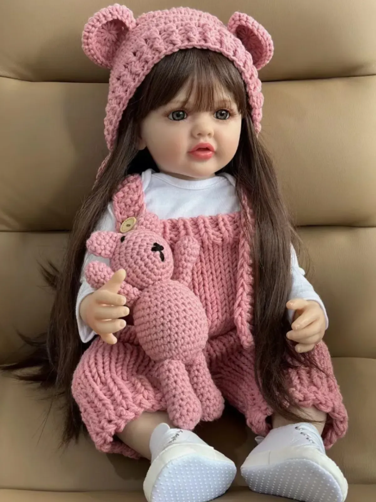 22" Realistic baby Girls Doll Cherished Companions with Crochet Outfit