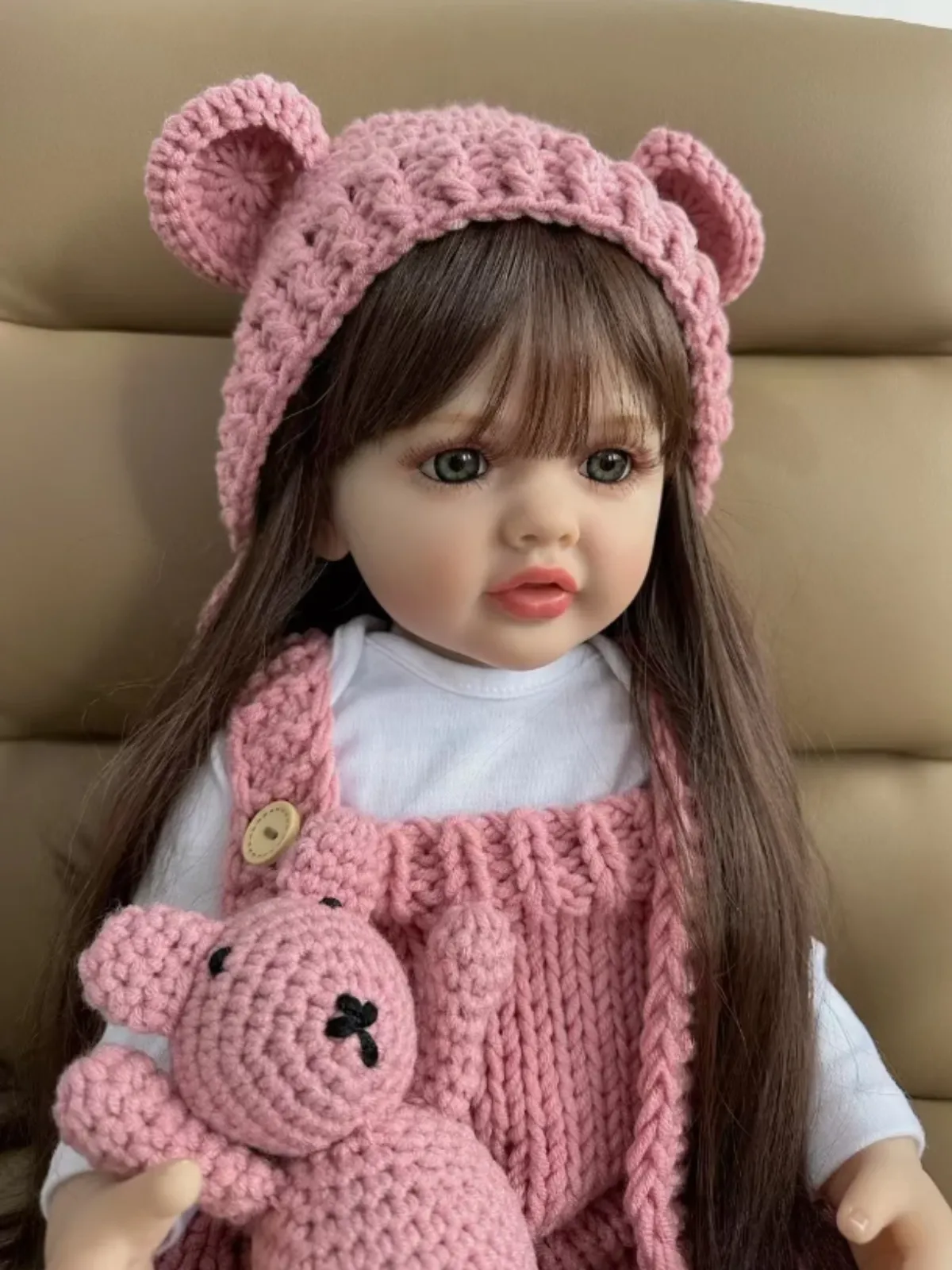 22" Realistic baby Girls Doll Cherished Companions with Crochet Outfit