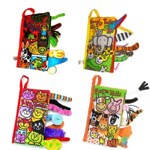 4Patterns Animal Style Baby Toys Hot New Infant Kids Early Development Cloth Books Learning Education Unfolding Activity Books