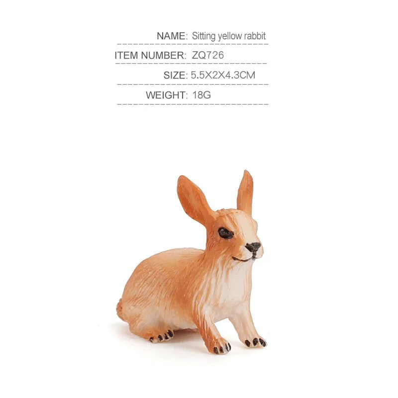 6pcs/set Forest Animals Figures Wild Mini Animal Simulation Model Toys Deer  Fox Rabbit Squirrel Action Figure Figurines Toy for Kid Gift