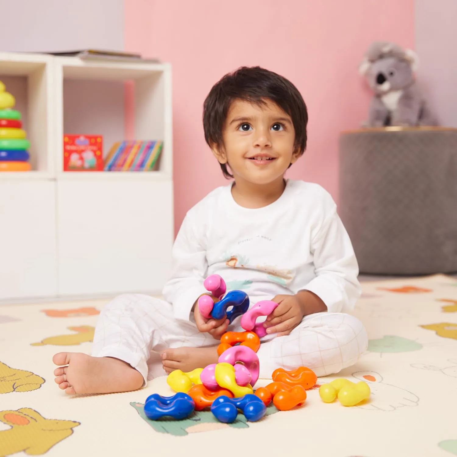 Amazon Brand - Jam & Honey 14 Chain Links for Kids | Interactive Educational Toy for Infants and Pre-Schoolers, Assorted