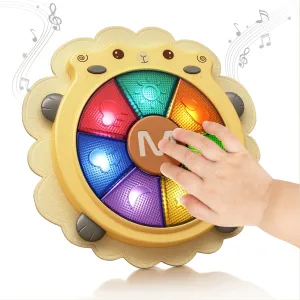 Baby musical drum toy sheep musical instrument with light and sound, sleep soother, sensory activity learning toy for baby infant 18 Months 