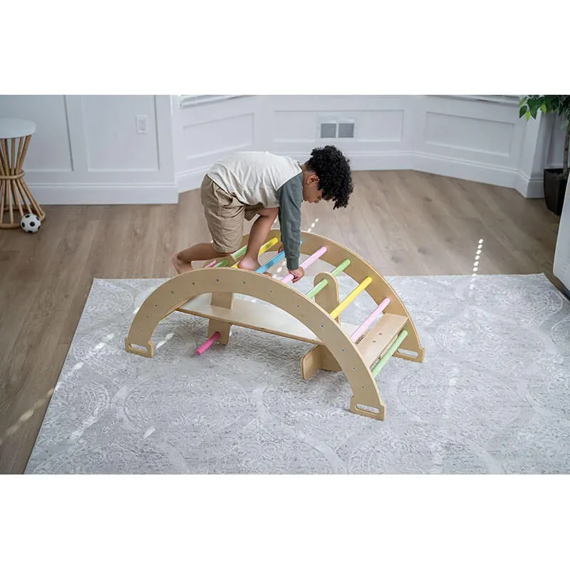 Bazel - Pikler 6-in-1  Climber with Rocker Arch and Slide Set