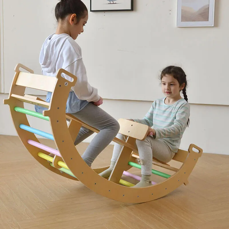 Bazel - Pikler 6-in-1  Climber with Rocker Arch and Slide Set