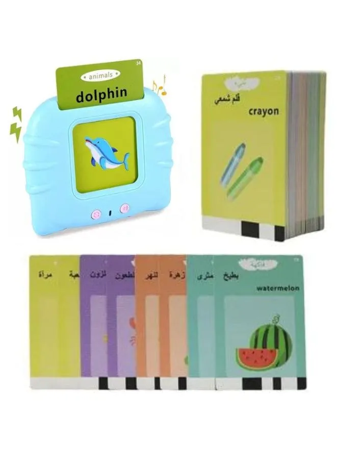 (Bilingual) Arabic and English Learning Audible Toy with Flash Cards for Kids Ages 3-6