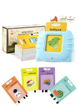 (Bilingual) Arabic and English Learning Audible Toy with Flash Cards for Kids Ages 3-6