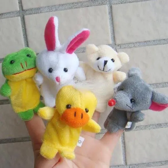 Cartoon Biological Animal Finger Puppet Plush Toys Child Baby Favor Dolls-10pcs/set