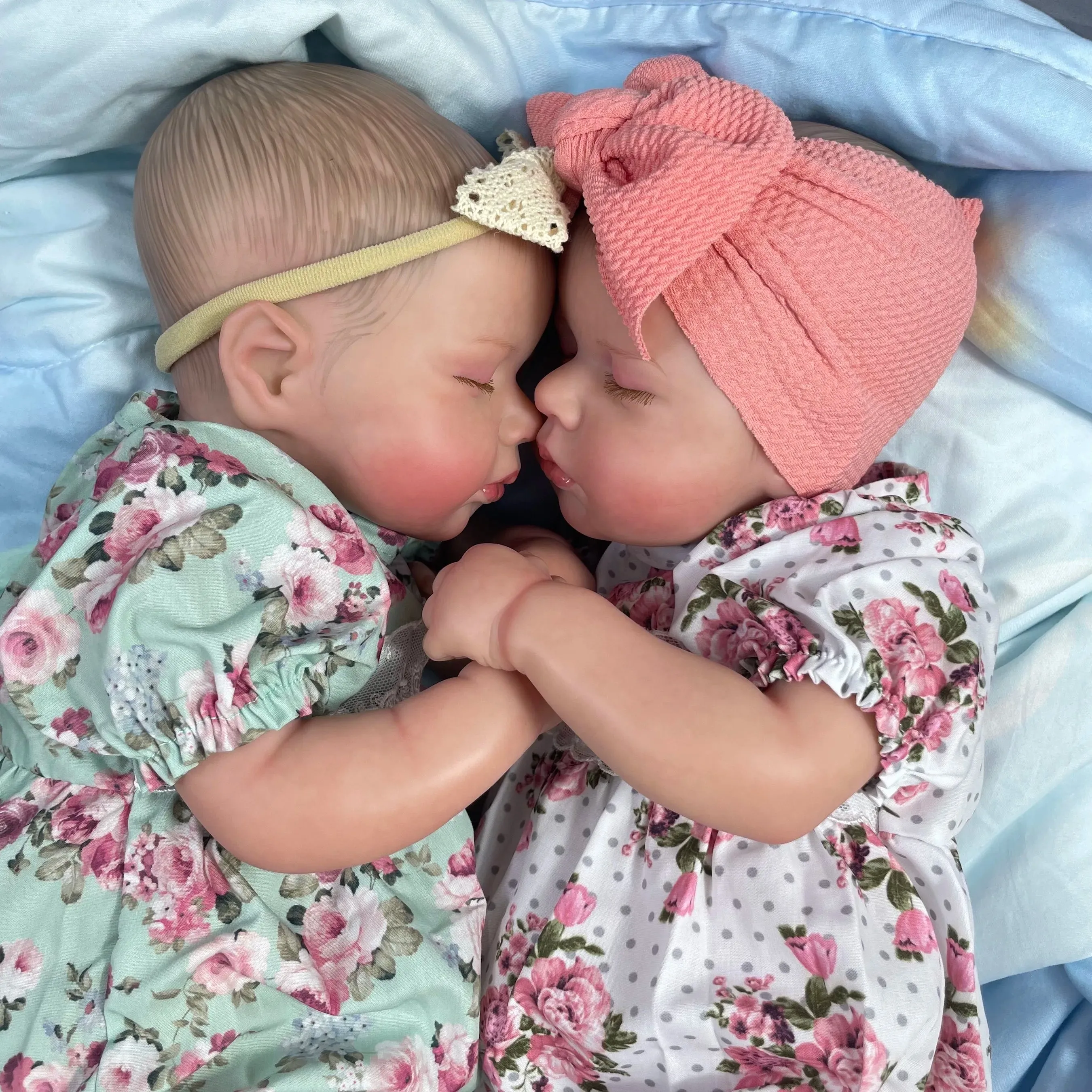ELMAS Lifelike LouLou Twins 50CM Reborn Baby Dolls for Girls