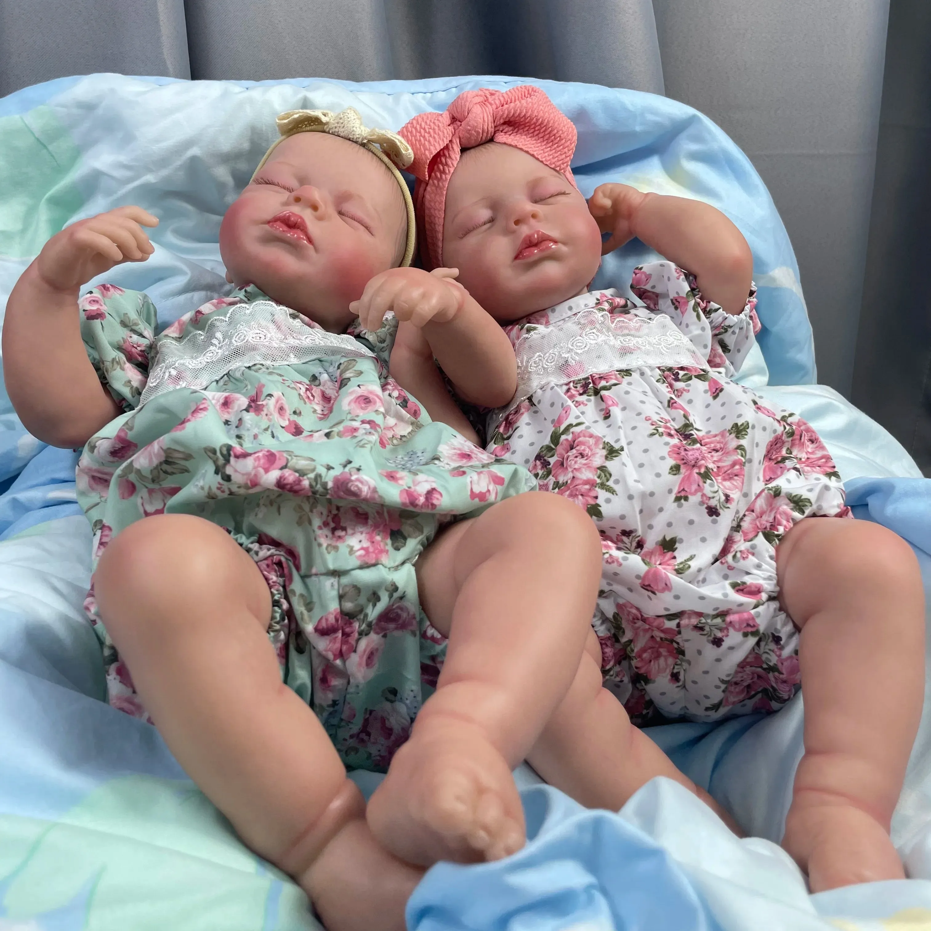 ELMAS Lifelike LouLou Twins 50CM Reborn Baby Dolls for Girls