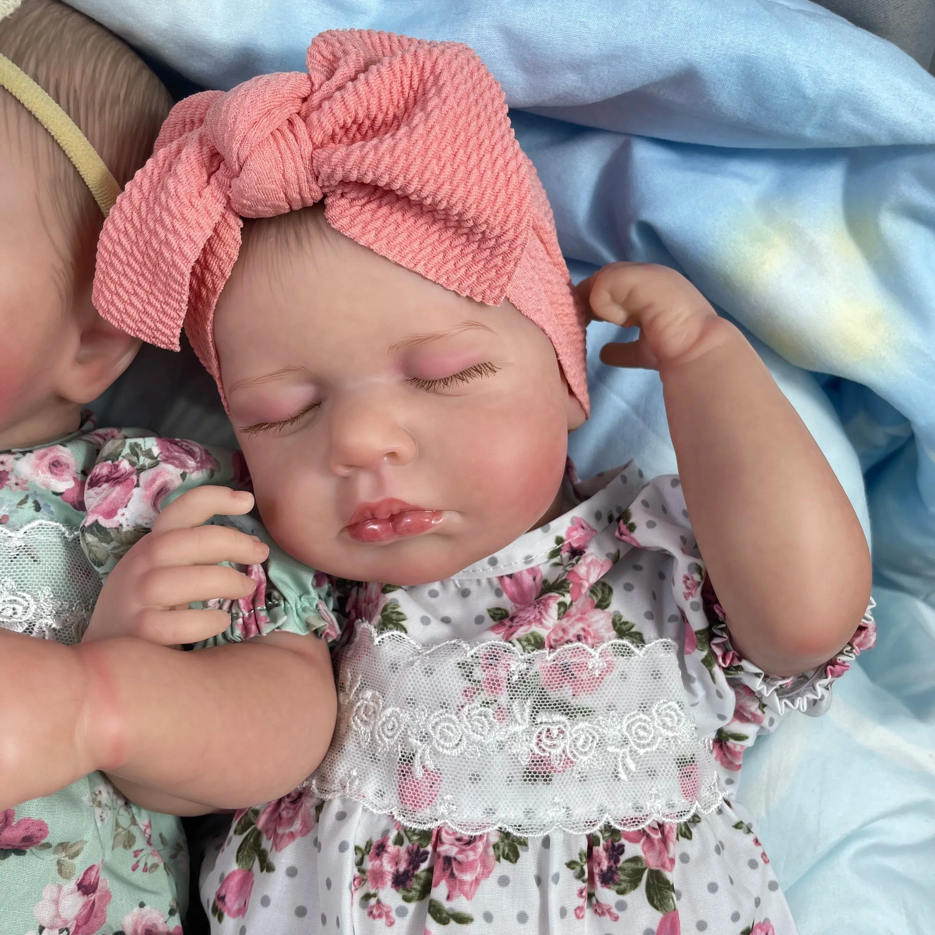 ELMAS Lifelike LouLou Twins 50CM Reborn Baby Dolls for Girls