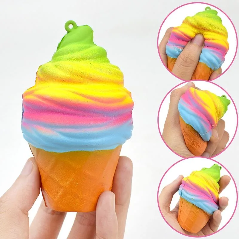 Funny Ice Cream Slow Rising Squishy Toy Jumbo Squishe Squeeze Initiation Toys for Kids Stress Relief Gifts for All People Home Decorations
