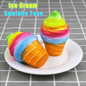 Funny Ice Cream Slow Rising Squishy Toy Jumbo Squishe Squeeze Initiation Toys for Kids Stress Relief Gifts for All People Home Decorations