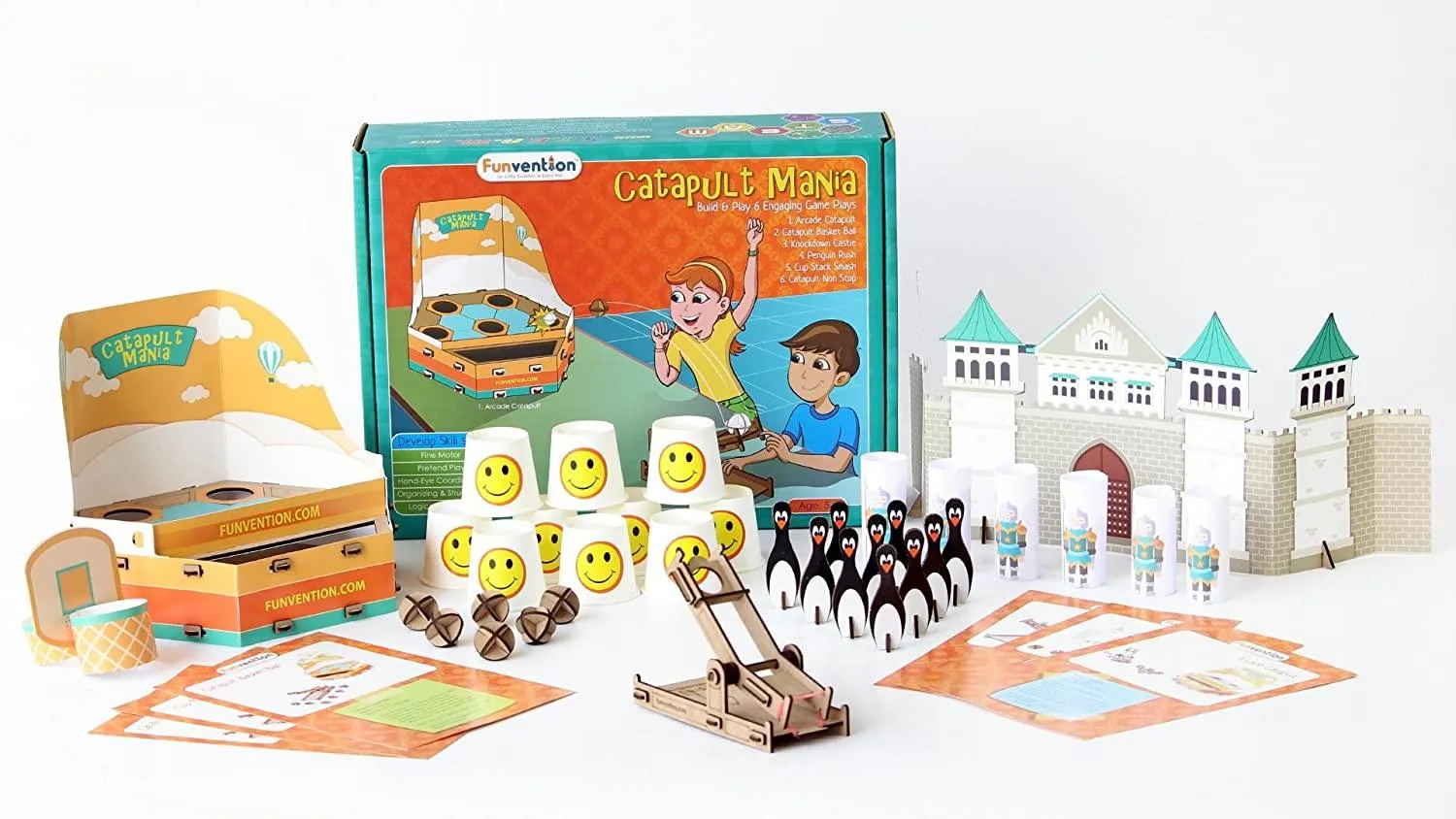 Funvention Catapult Mania - 6 in 1 DIY Catapult Game