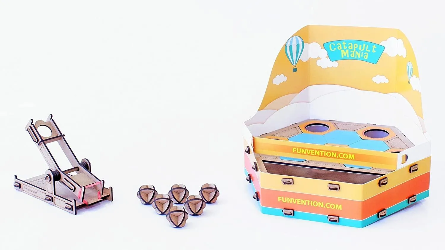 Funvention Catapult Mania - 6 in 1 DIY Catapult Game