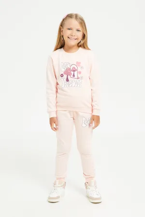 Girls Pink Jogger Suit (2 Piece)