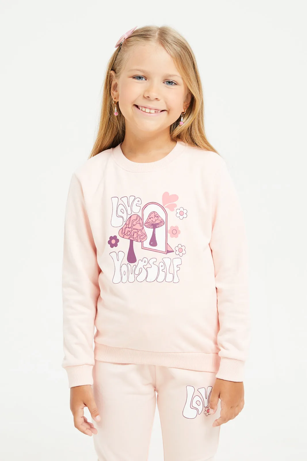 Girls Pink Jogger Suit (2 Piece)