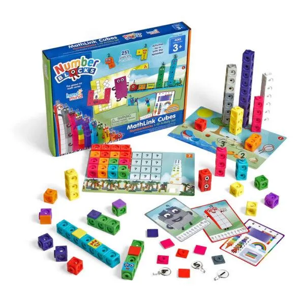 Hand2Mind Number Blocks MathLink Cubes 1-10 Activity Set