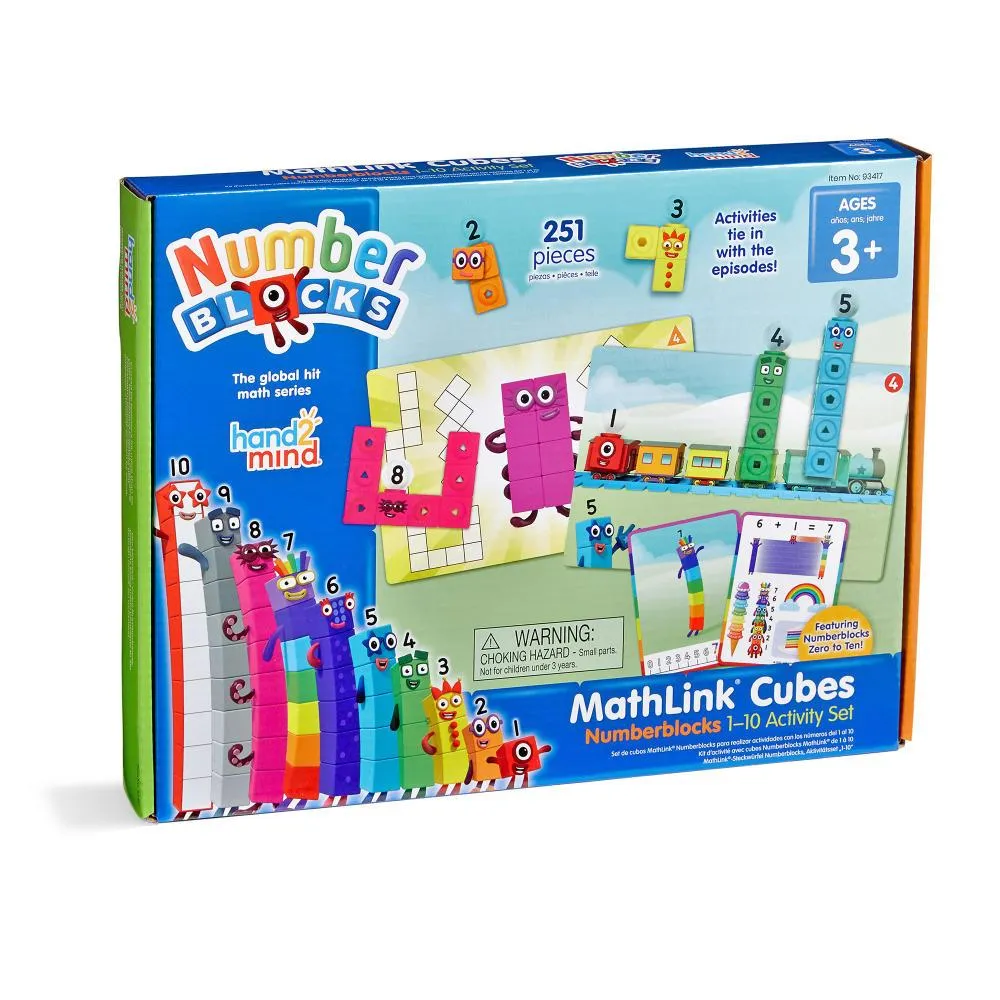 Hand2Mind Number Blocks MathLink Cubes 1-10 Activity Set