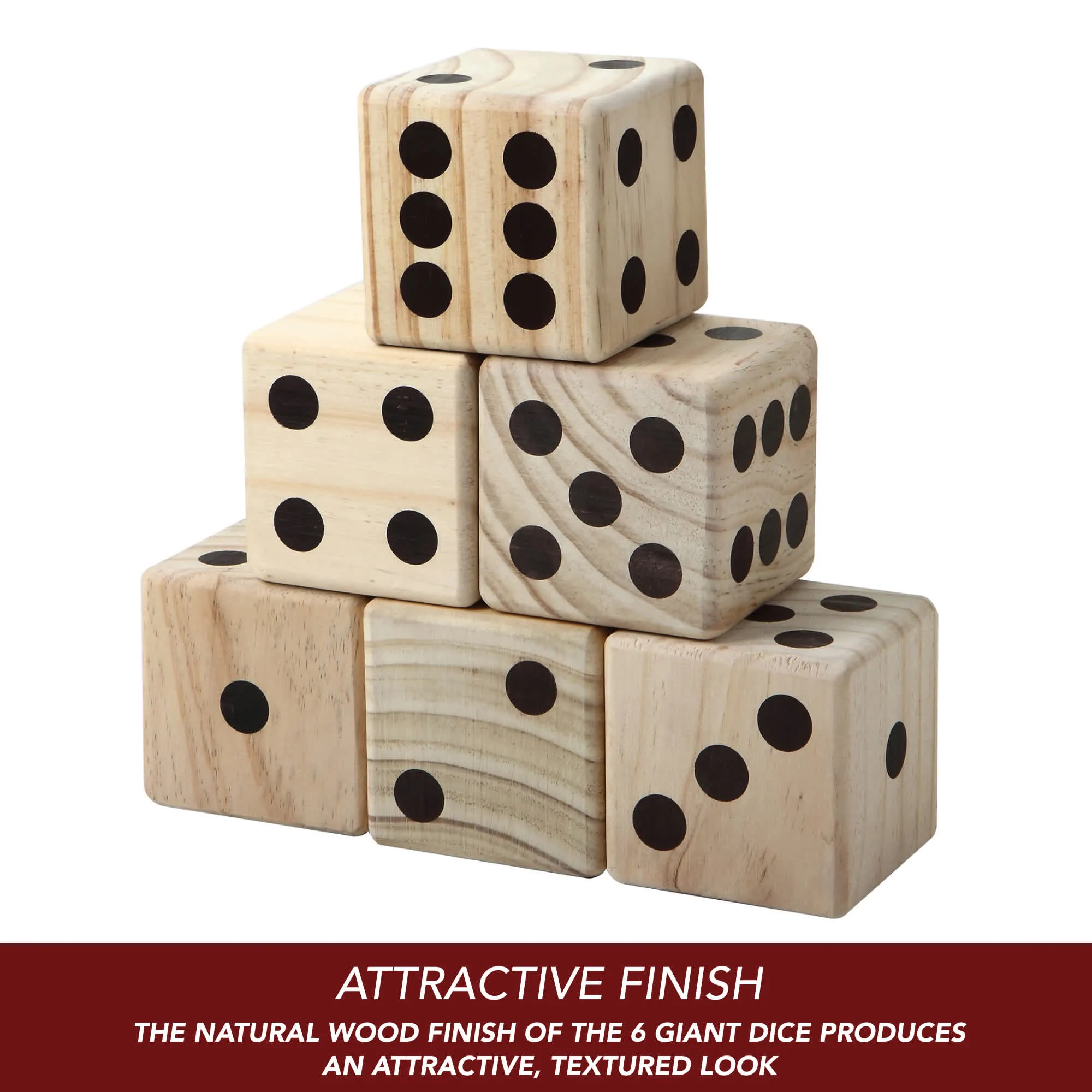 High Roller Yard Dice Set with Black Nylon Storage Bag