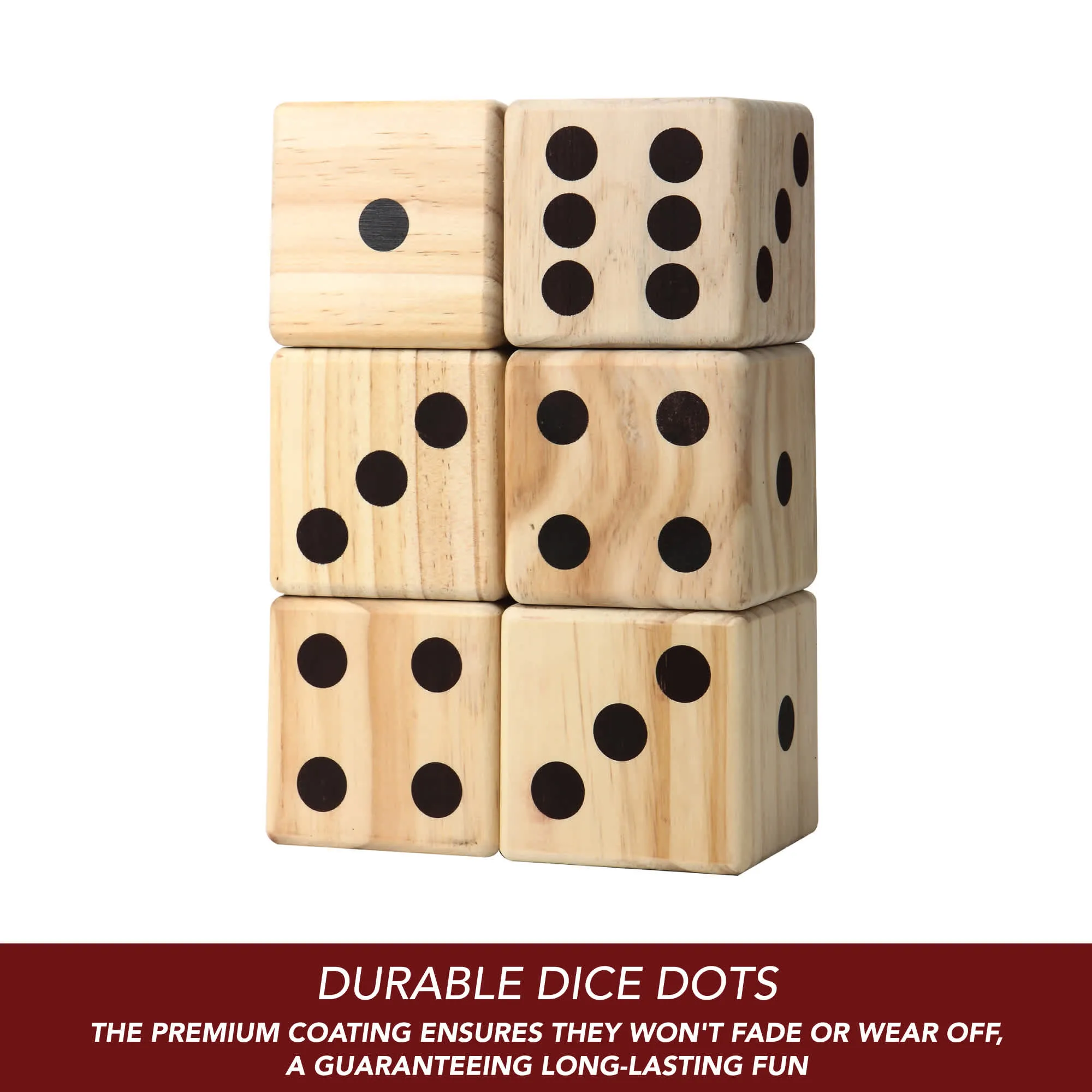 High Roller Yard Dice Set with Black Nylon Storage Bag