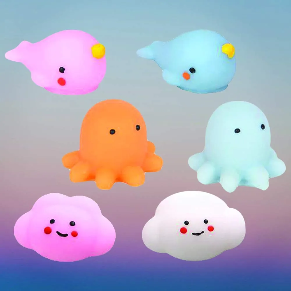 Kicko Squishy Stretchy Animals - Pack of 12, 1.5 Assorted Squeezable Rubber Animals