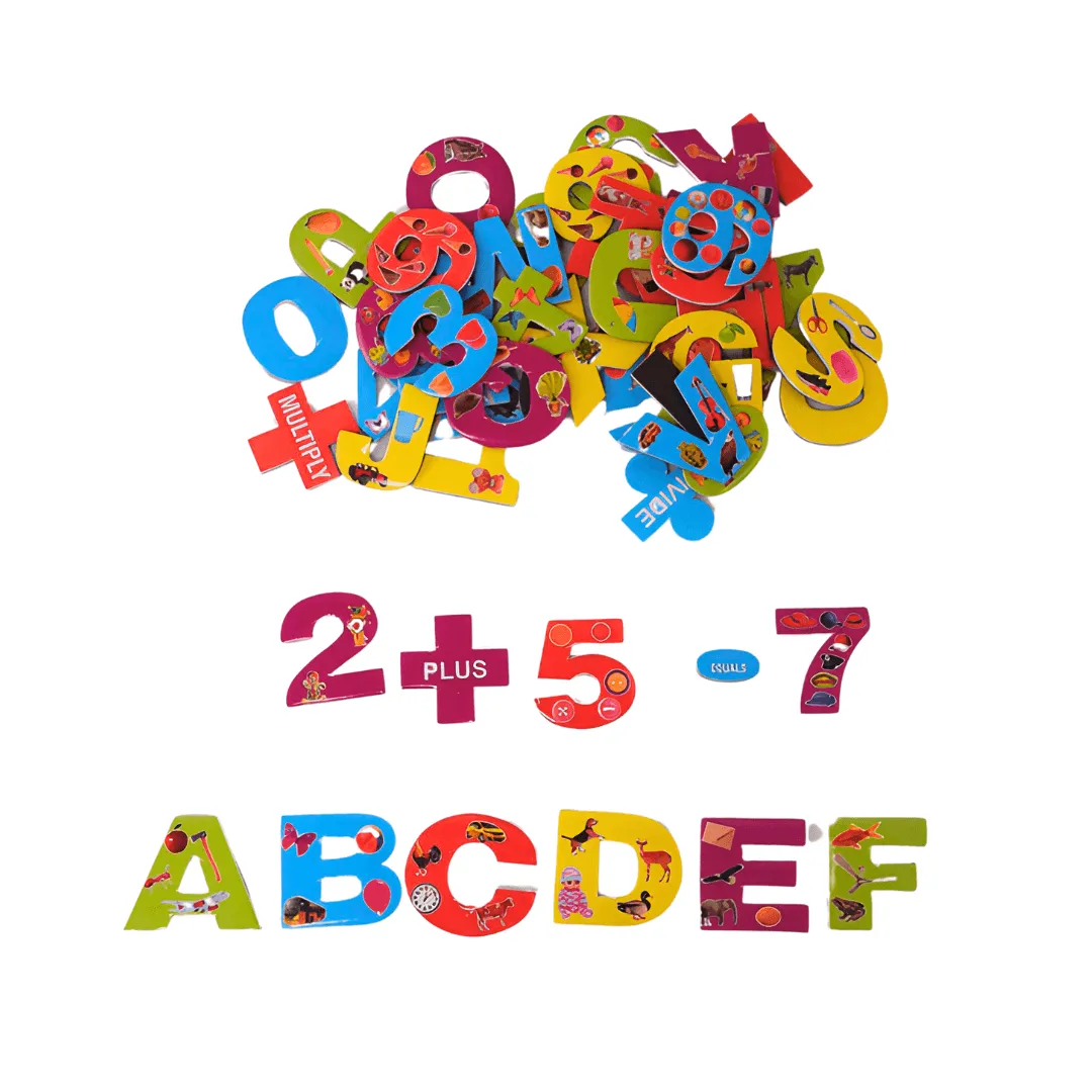 Magnetic Upper CASE Letters Alphabet and 10 Number Fridge Magnets