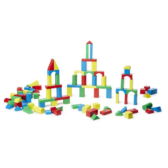 Melissa & Doug 100 Piece Classic Wood Blocks Set