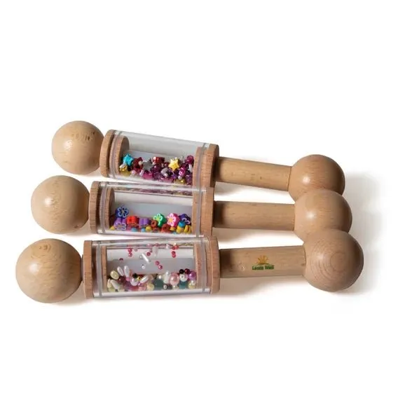 Mini Wooden Rattle Rollers set of 3