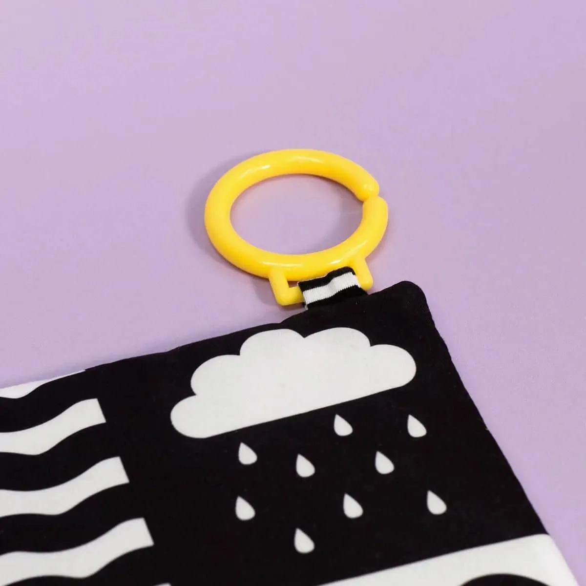 Priya & Peanut Baby Sensory Crinkle Square - Black   White