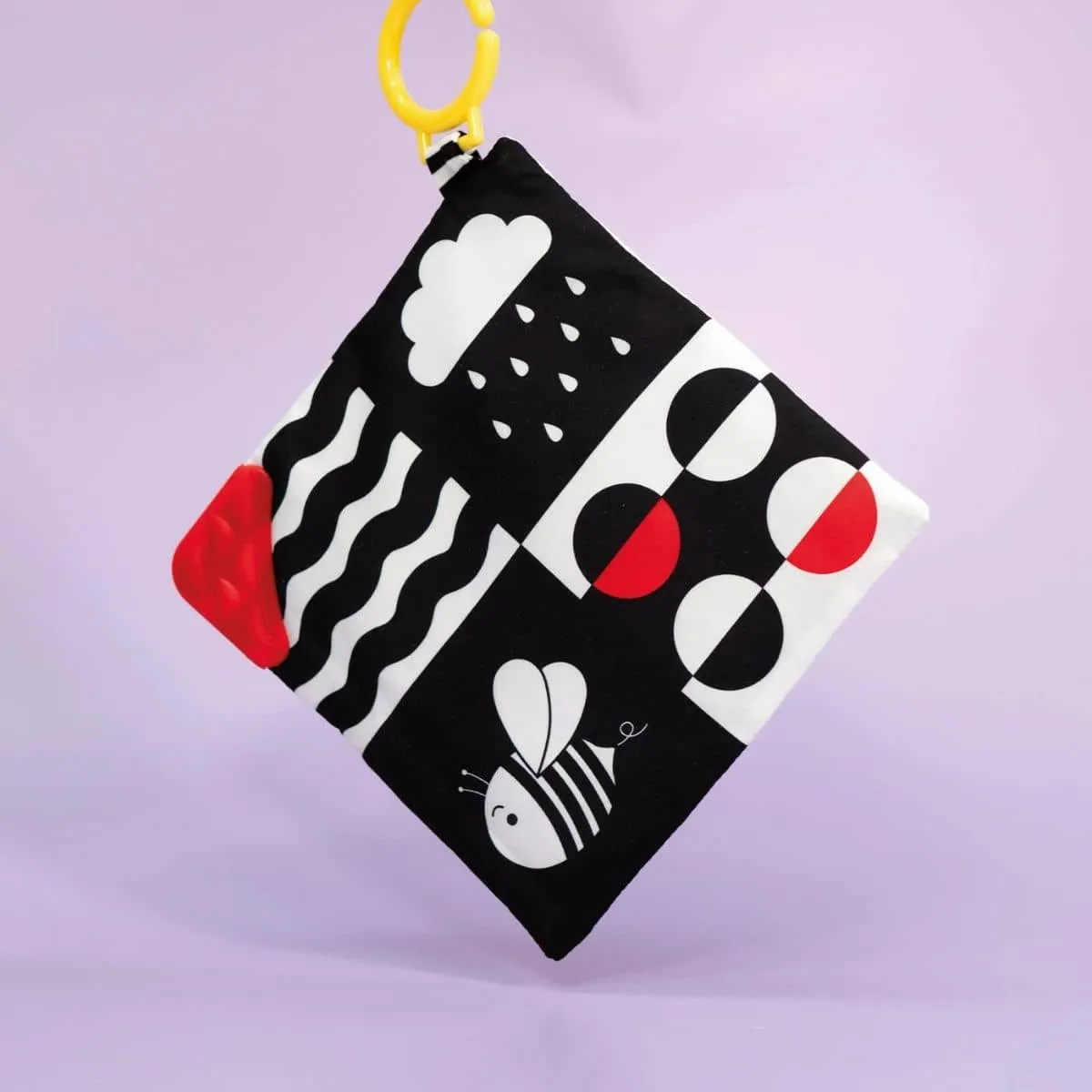 Priya & Peanut Baby Sensory Crinkle Square - Black   White