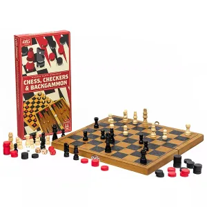 Professor Puzzle – Chess   Checkers   Backgammon Classic Wooden Family Board Games