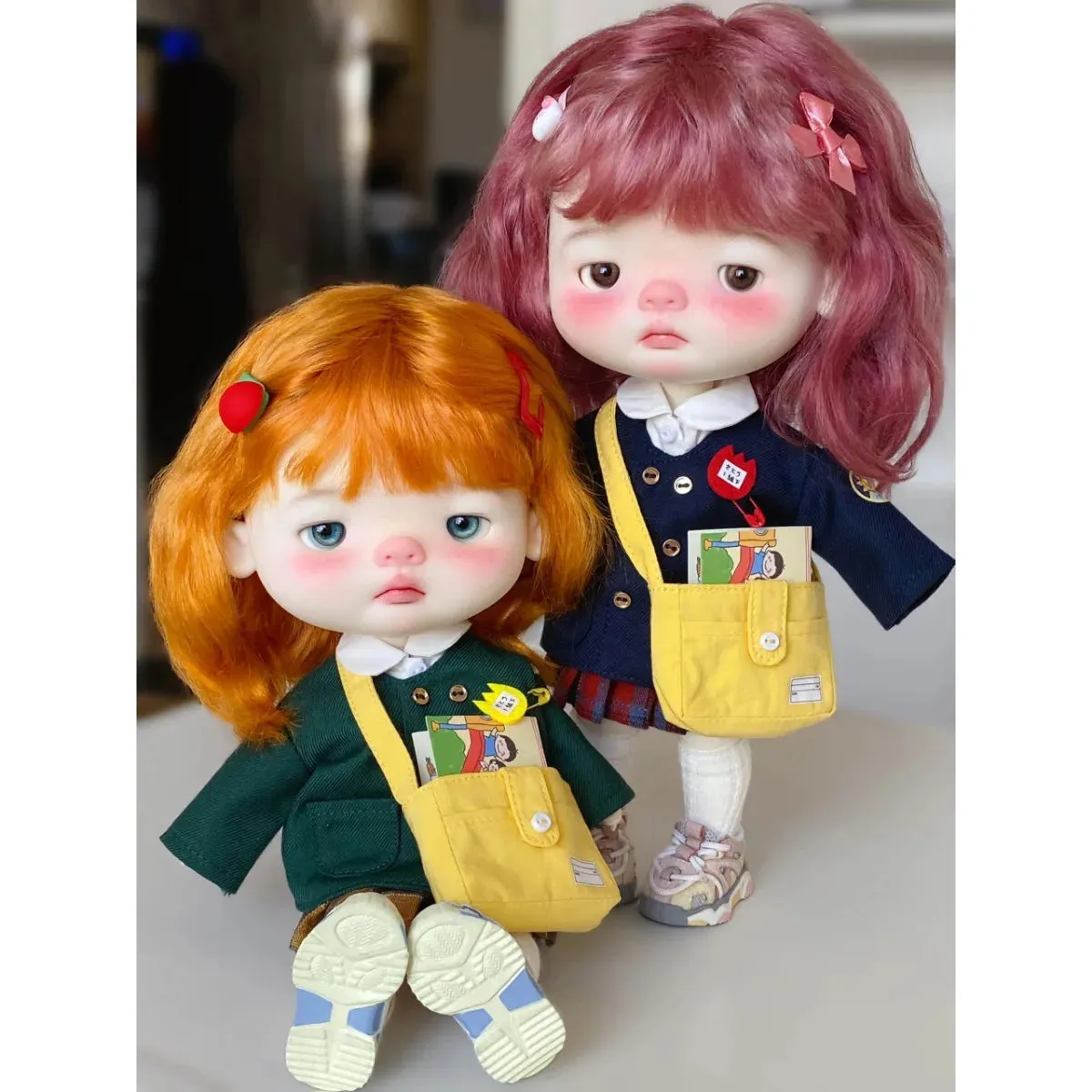 SangN 1/6 BJD Doll - GLXiaoLiu Big Head Big Eyes Doll with Heart Eye Holder - Perfect for Collectors
