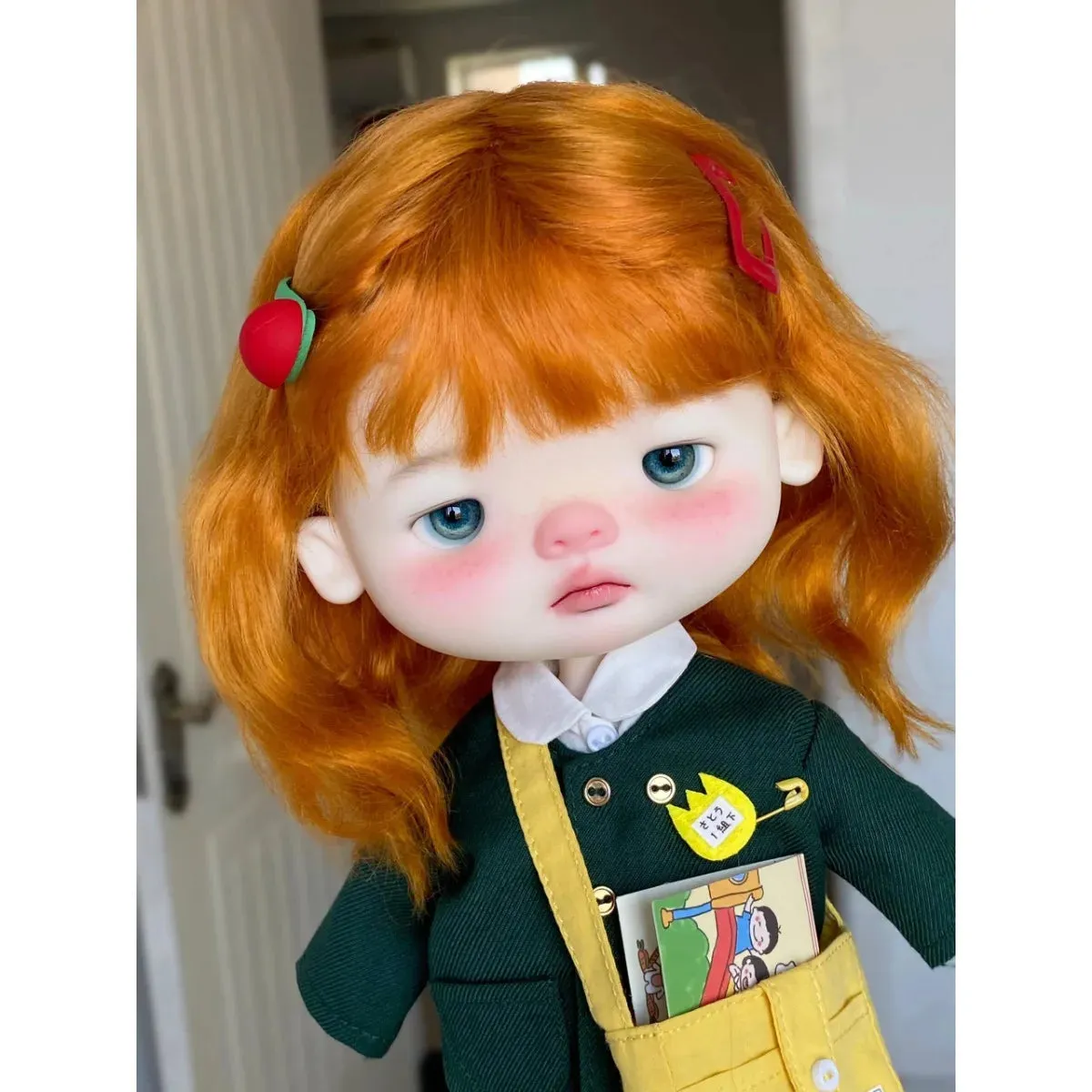 SangN 1/6 BJD Doll - GLXiaoLiu Big Head Big Eyes Doll with Heart Eye Holder - Perfect for Collectors