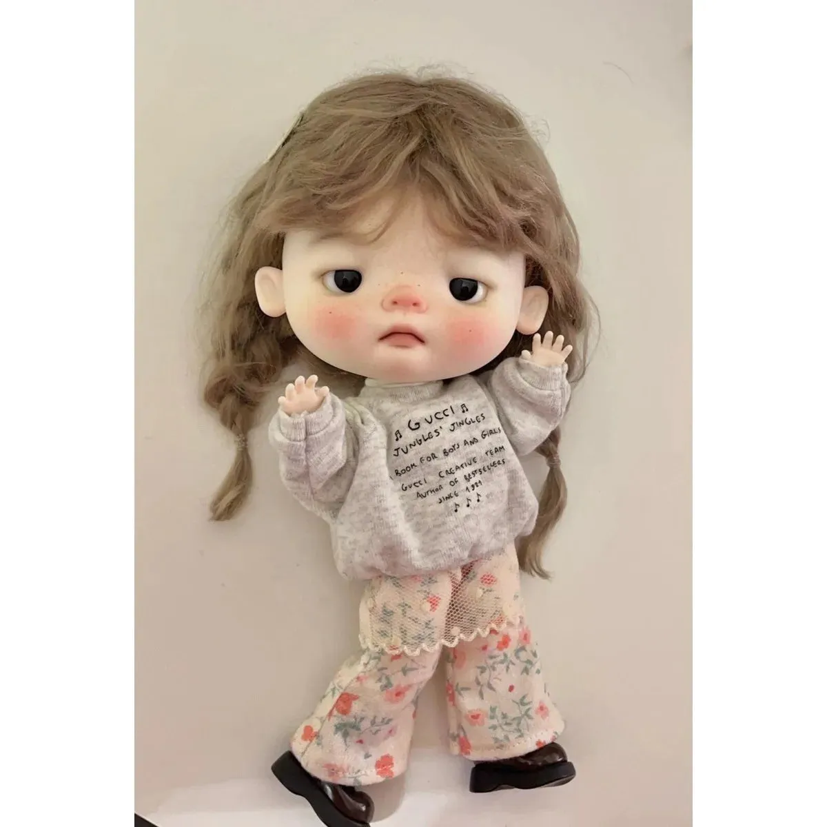 SangN 1/6 BJD Doll - GLXiaoLiu Big Head Big Eyes Doll with Heart Eye Holder - Perfect for Collectors