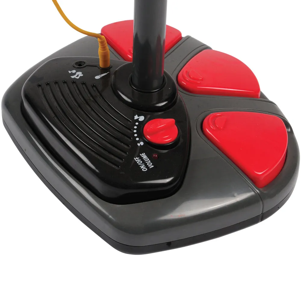 Stage Microphone with Sound Effects & Foot Pedals | Adjustable Stand, Applause, Drum Sounds