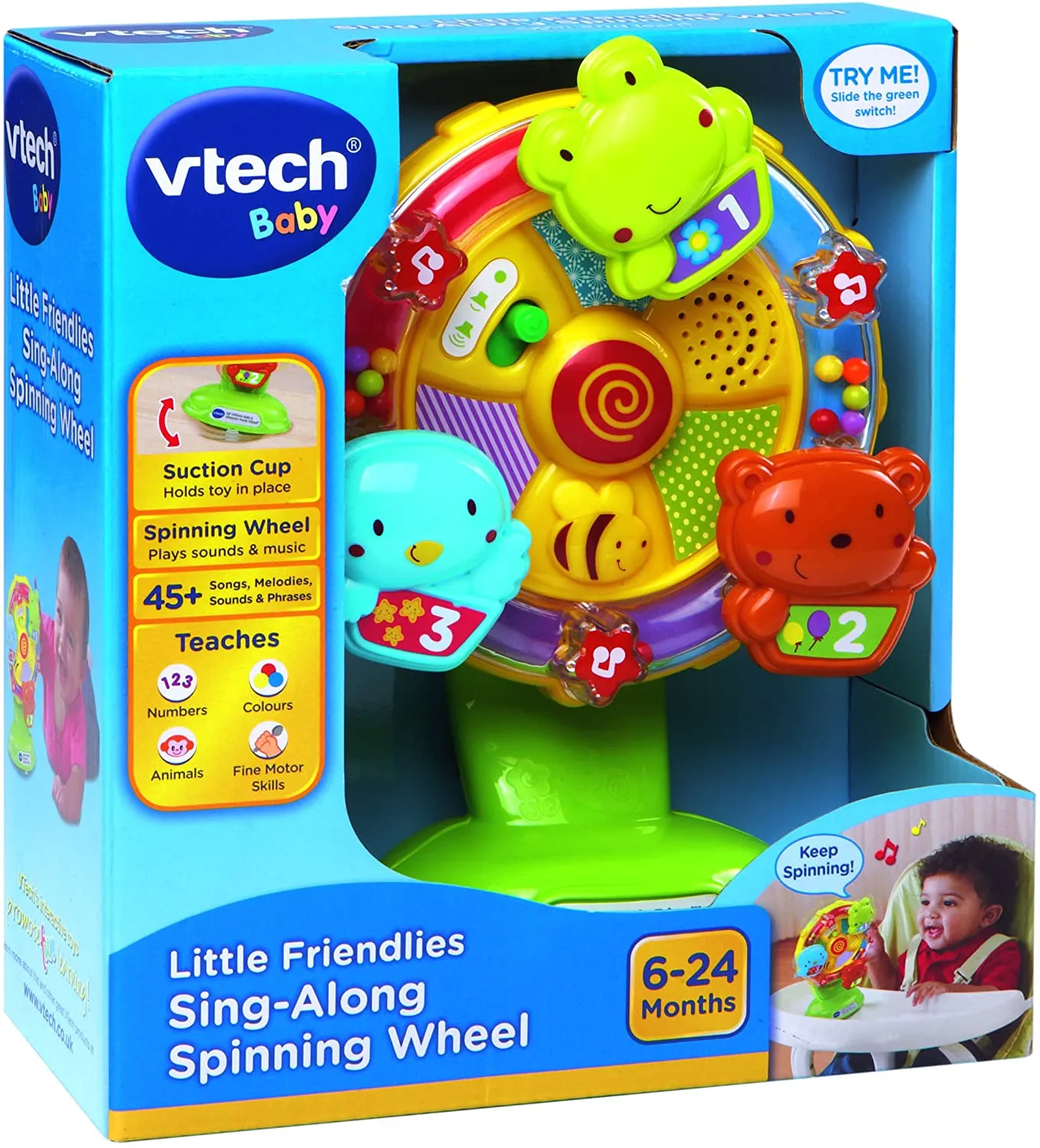 V-TECH  Sing Along Spinning Wheel: 3 press animal buttons teaching animal name, their sound and a playful song - 165903