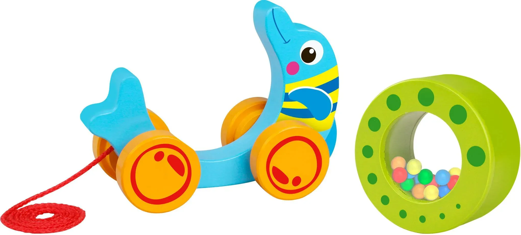 Wooden Pull Along Rolling Dolphin